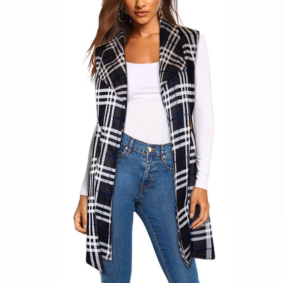 Jackets & Blazers - NEW Women’s Plaid Vest with Belt